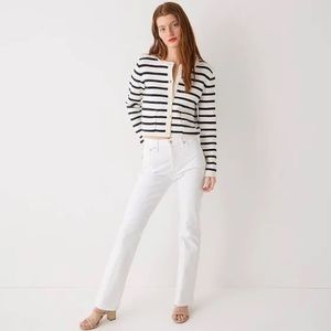 J Crew mid rise bootcut white denim jeans